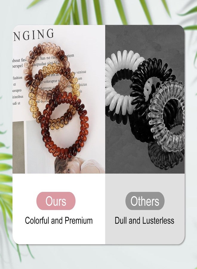 JessLab Spiral Hair Ties for Women, 10-Pack Traceless No-Damage Ponytail Holders, Coils Hair Bands for Girls, Assorted Colors - Image 3